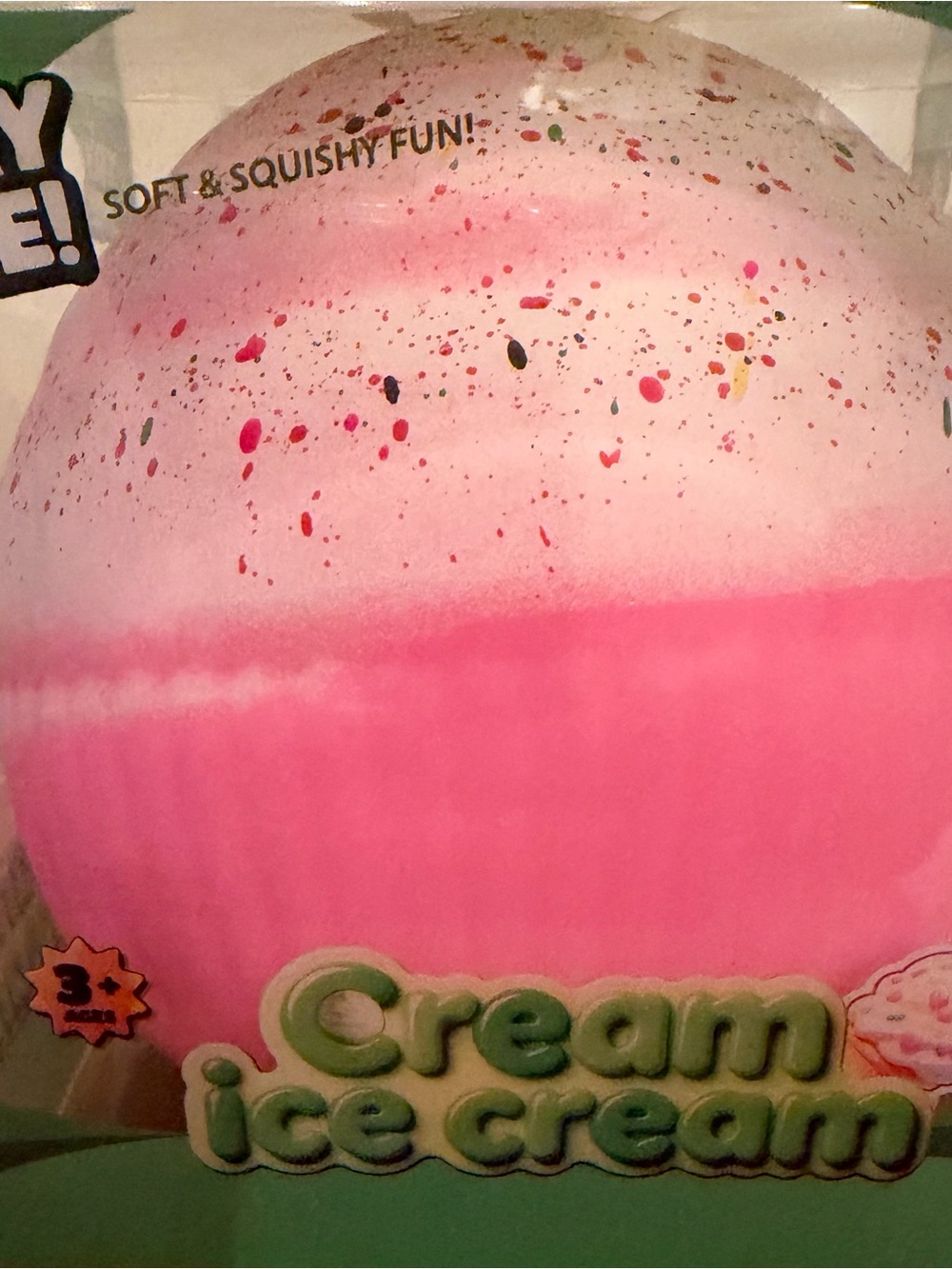 Cream Ice Cream Kids Squishy toy- Pink & White